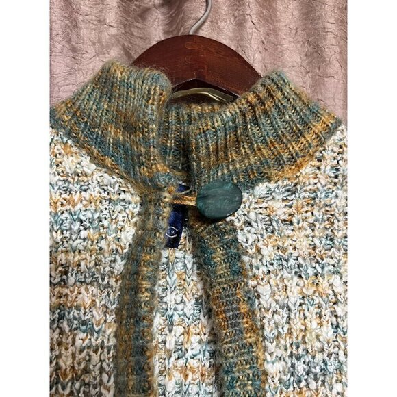 Monto Par Le Chois Large Multicolor Knit Duster Cardigan With Pockets Button - Picture 2 of 11